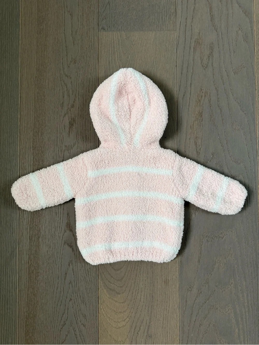 Pretty Pink & Ivory Stripe Hooded Jacket